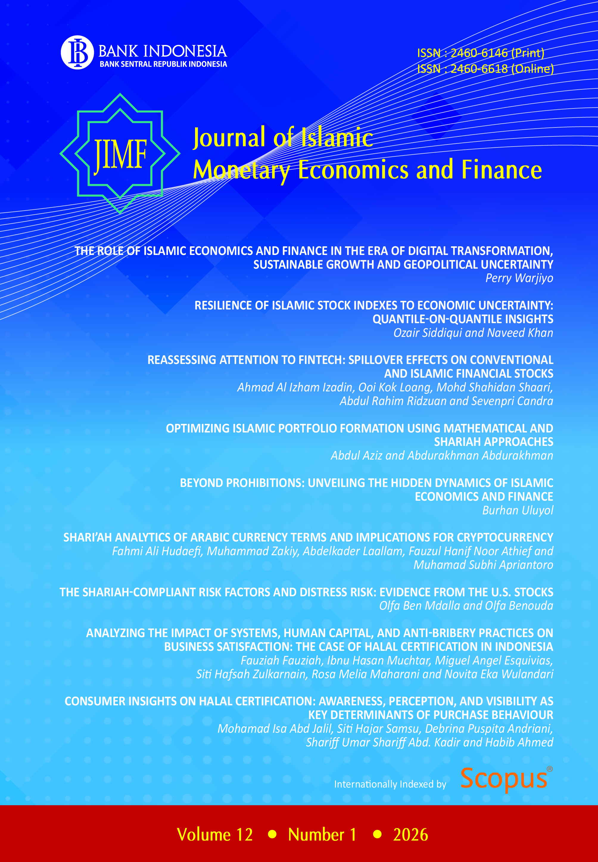 Cover Journal of Islamic Monetary Economics and Finance